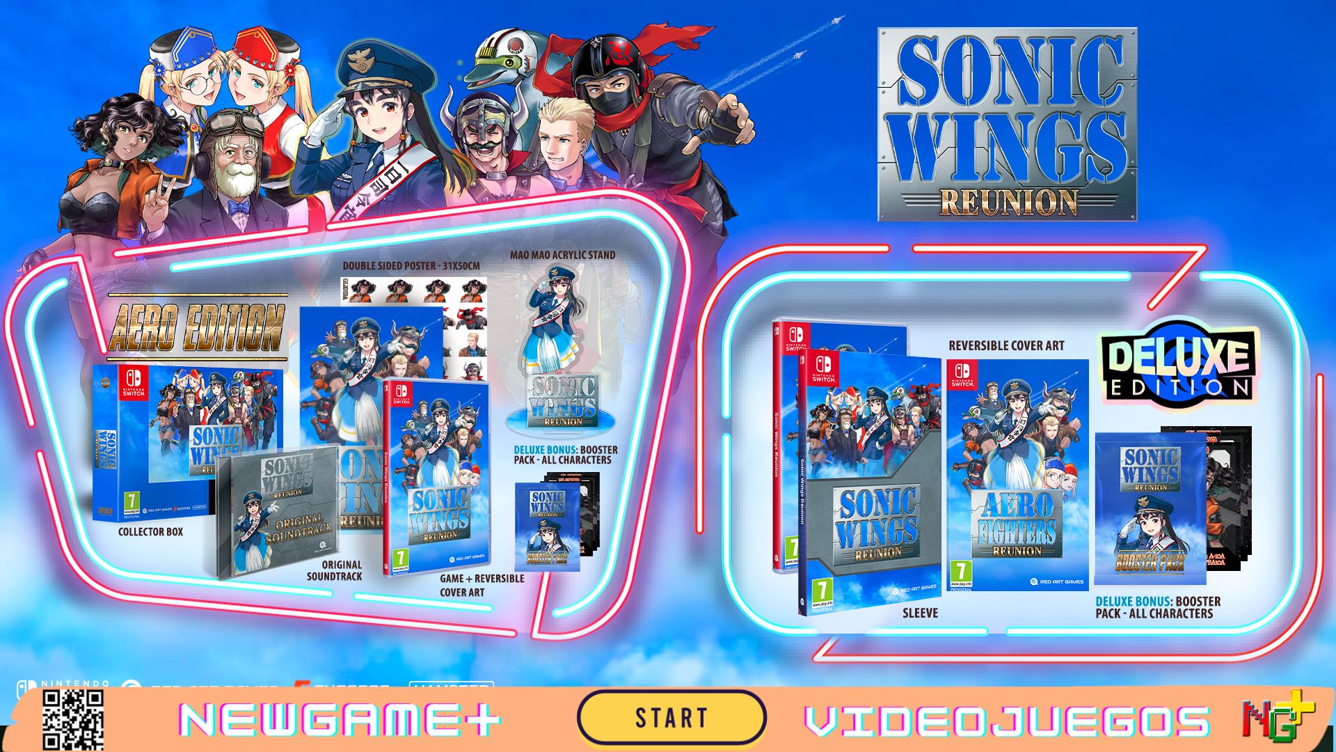 NGPNoticias Sonic Wings Reunion alza el vuelo en formato físico para Nintendo Switch y PlayStation 5